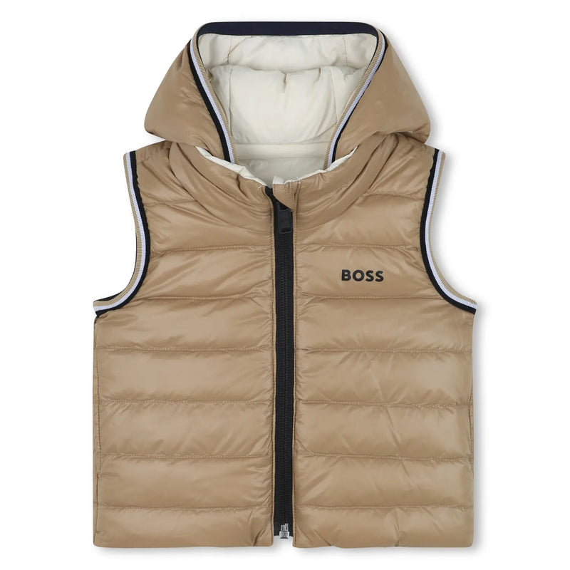 BOSS reversible gilet with tan side.