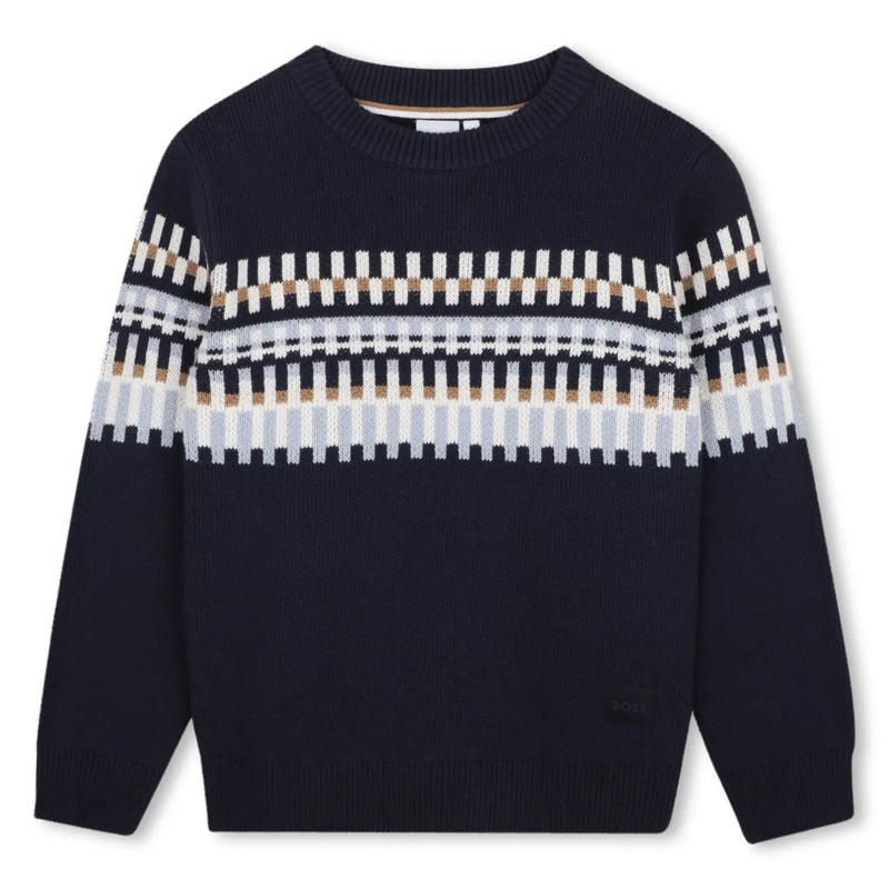 BOSS boy's patterned sweater - j53487.