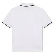 Back of the BOSS white polo shirt.