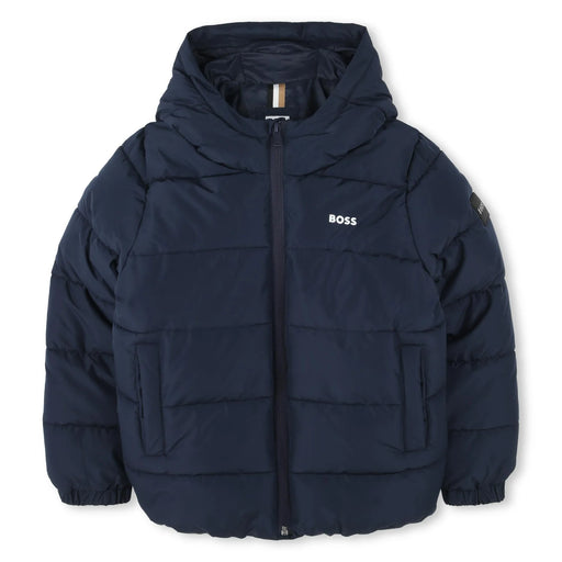 BOSS boy's navy puffer jacket - j51237.