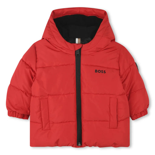 BOSS boy's red puffer jacket - j51258.