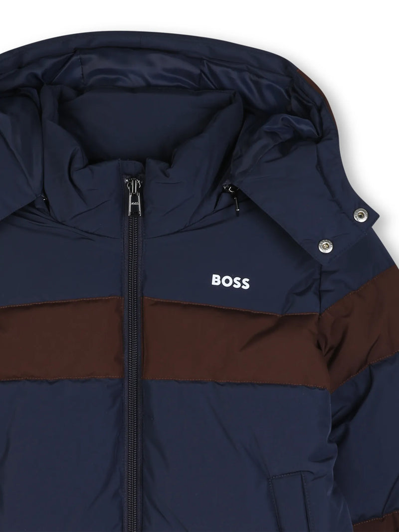 Closer view of the BOSS puffer jacket.