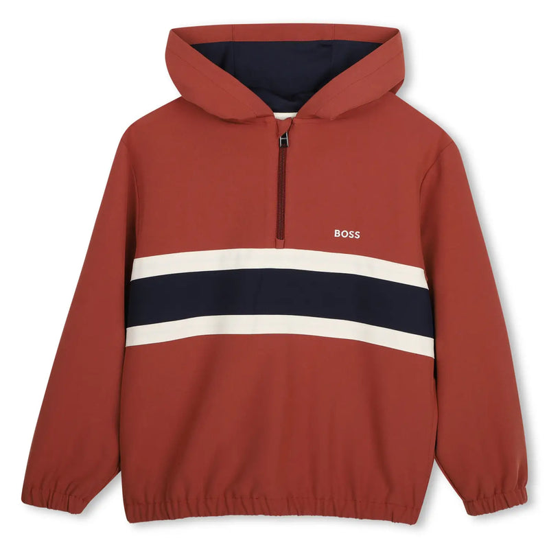 BOSS boy's half zip hoodie - j53399.