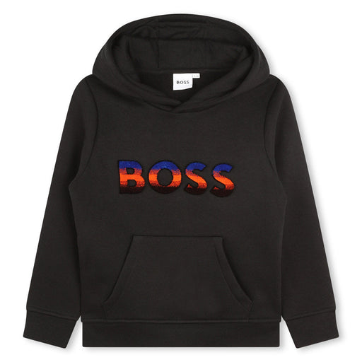 BOSS black raised logo hoodie - j25o78.