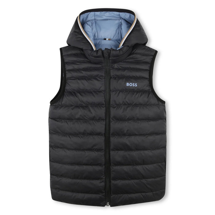 Navy side of the BOSS reversible gilet. 