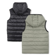 Rear view of the BOSS reversible gilet.