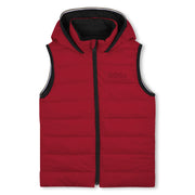 Red side of the BOSS reversible gilet.