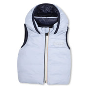 Pale blue side of the BOSS reversible gilet.