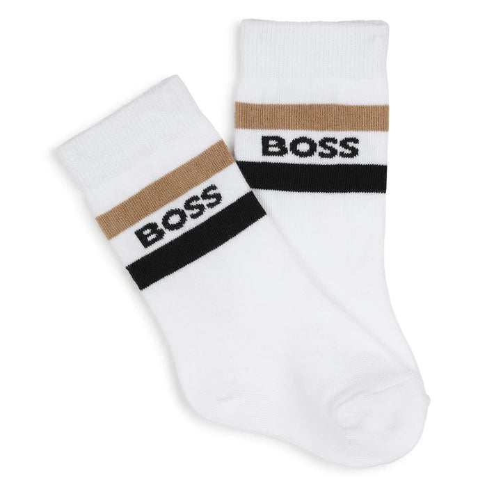 Boss white logo socks.