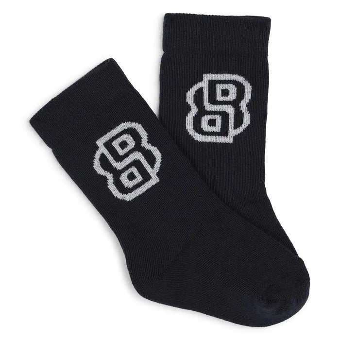 Boss navy logo socks.