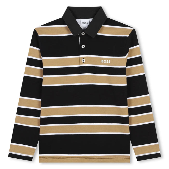 BOSS black striped polo shirt - j51169.