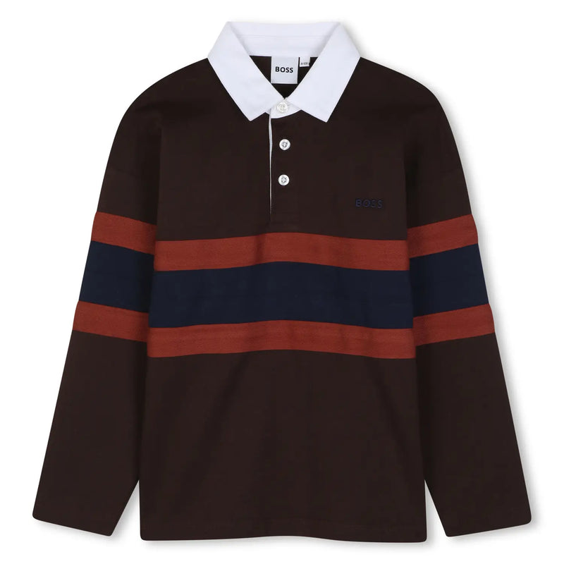 BOSS boy's striped polo shirt - j53382.