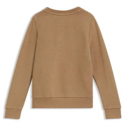 Rear view of the BOSS brown sweatshirt.