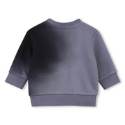 Back of the BOSS blue sweatshirt.