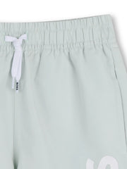 Back of the BOSS green swim shorts.