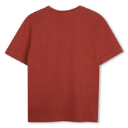 Back of the BOSS red logo t-shirt.