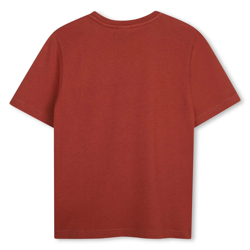 Back of the BOSS red logo t-shirt.