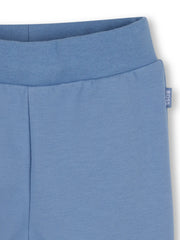 Closer view of the matching blue track bottoms.