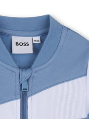 Closer look at the zip up sweatshirt.