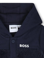 BOSS hoodie with white boss logo on the chest.