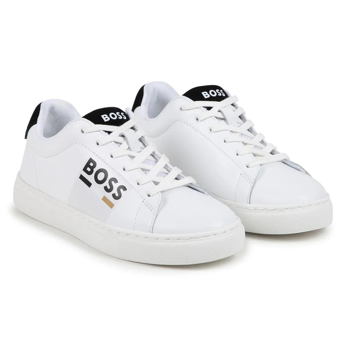 BOSS boy's white trainers - j51310.