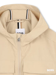 Closer view of the BOSS windbreaker.