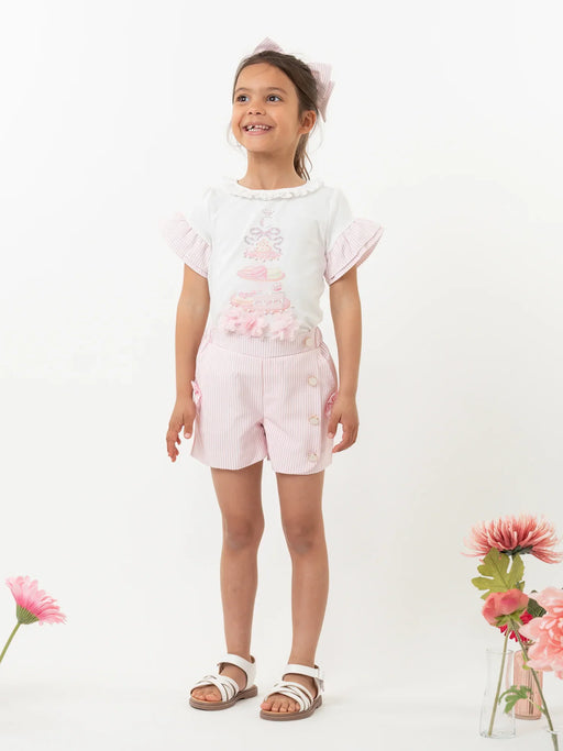 Caramelo pink english summer shorts set - 349069.