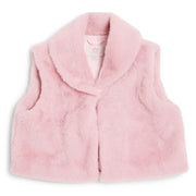 Caramelo girl's pink faux fur gilet - 342257.