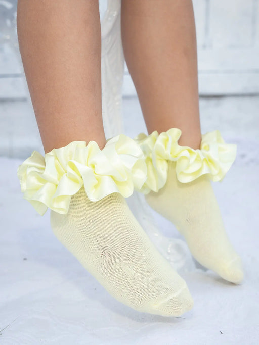 Caramelo yellow frilled socks - 049.