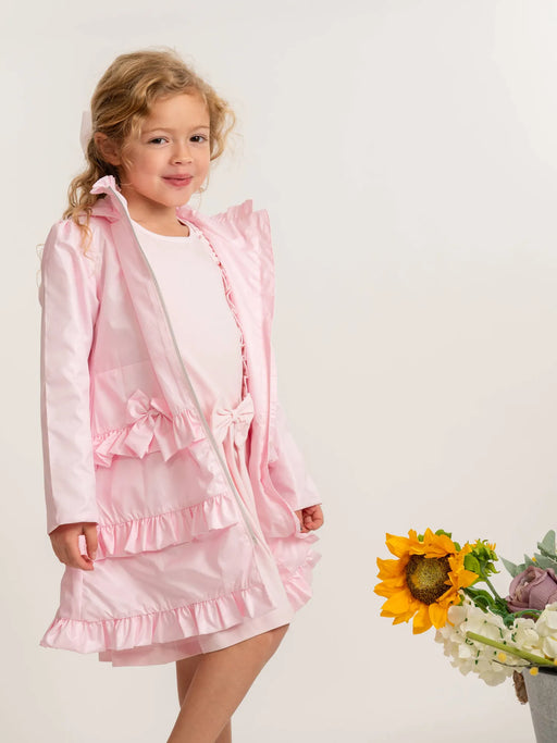 Smiling Girl modelling the Caramelo jacket.