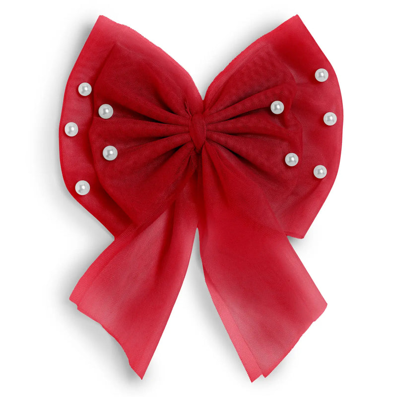 Caramelo red pearl hair bow - 349757.
