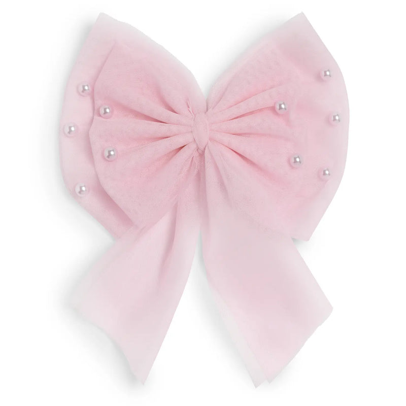 Caramelo pink pearl hair bow - 349757.