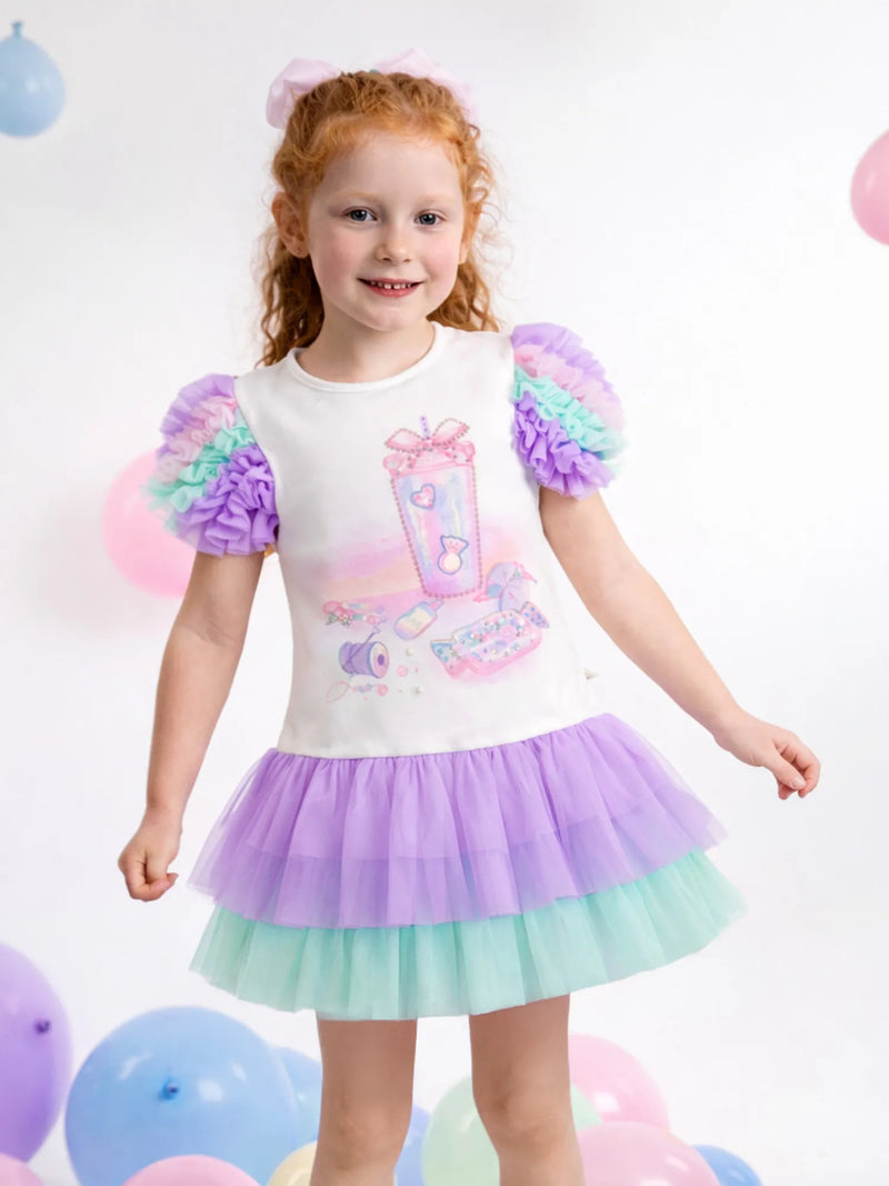 Closer look at the Caramelo rainbow dress.