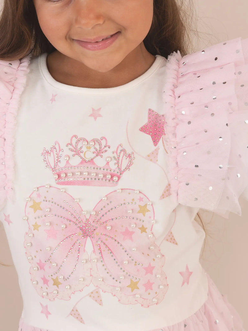 Caramelo royal magic leggings set with royal themed print.