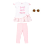 Caramelo girl's pink sunglasses leggings set - 3498119.