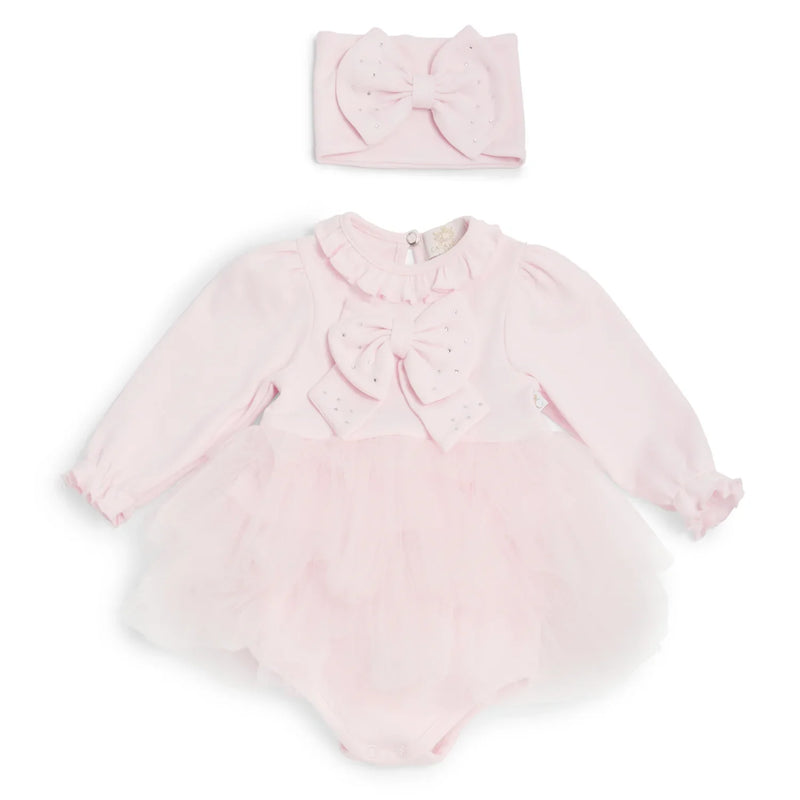 Caramelo pink tulle dress & headband - 315245.