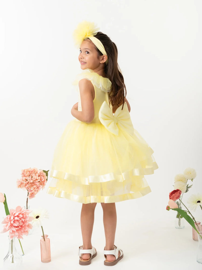 Back of the Caramelo yellow tulle dress.