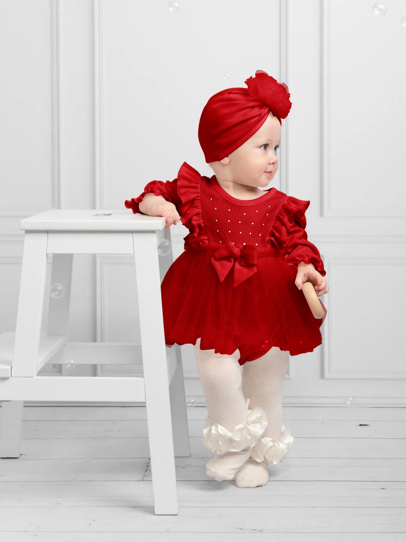 Caramelo Tulle Dress - Red
