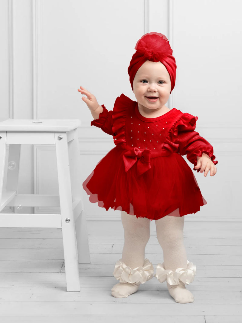 Caramelo Tulle Dress - Red