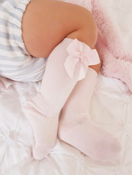 Condor Bow Socks - Baby Pink