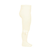 Condor girl's cream bow tights - 24821.