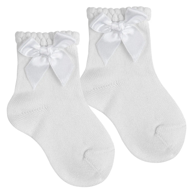 Condor Ceremony Bow Socks - White