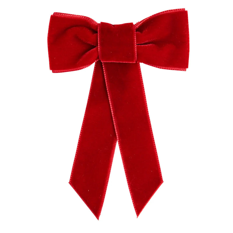 Condor red coquette velvet bow clip - 50961.