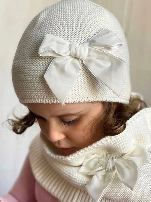 Condor Knitted Bow Hat - Cream