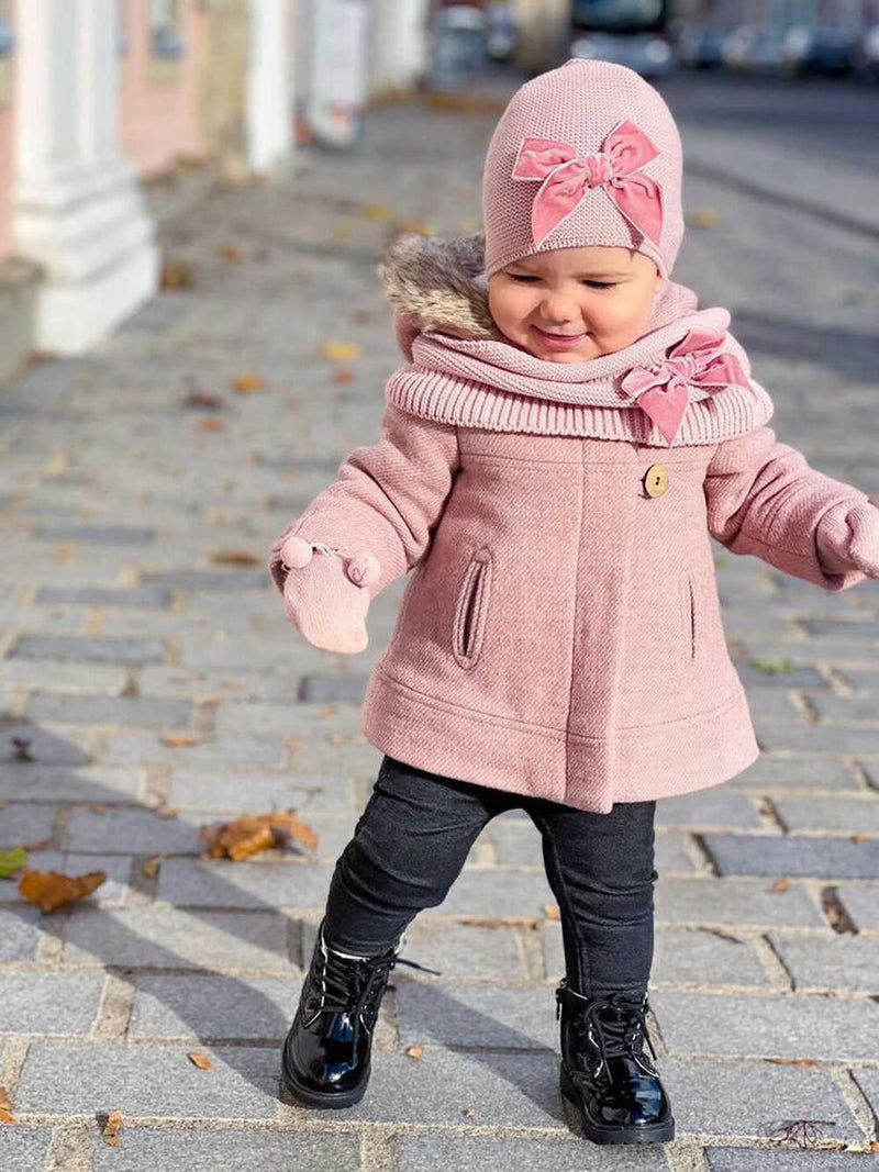 Condor Knitted Bow Hat - Pink