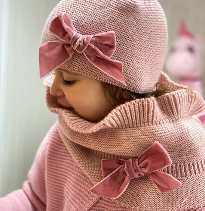Condor Knitted Bow Hat - Pink