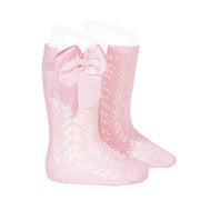 Condor Openwork Knee Socks - Baby Pink.