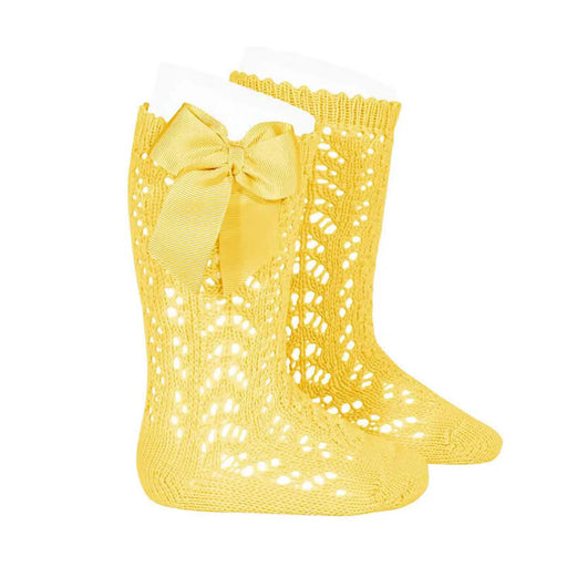 Condor yellow openwork knee socks - 25192.