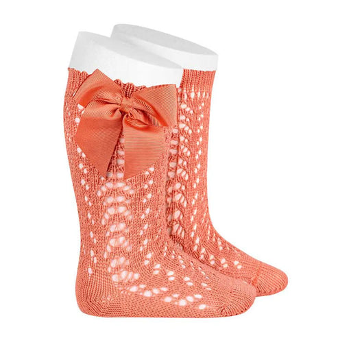 Condor orange openwork knee socks - 25192.