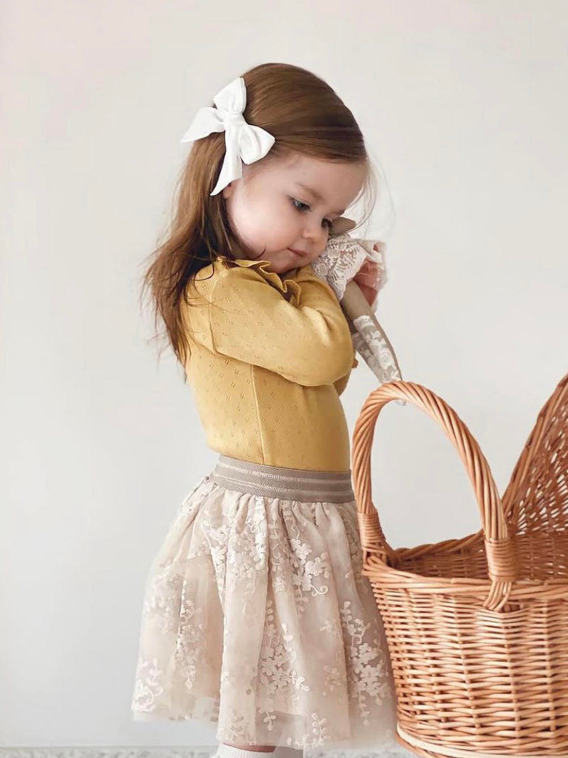 Condor Velvet Bow Clip - Cream